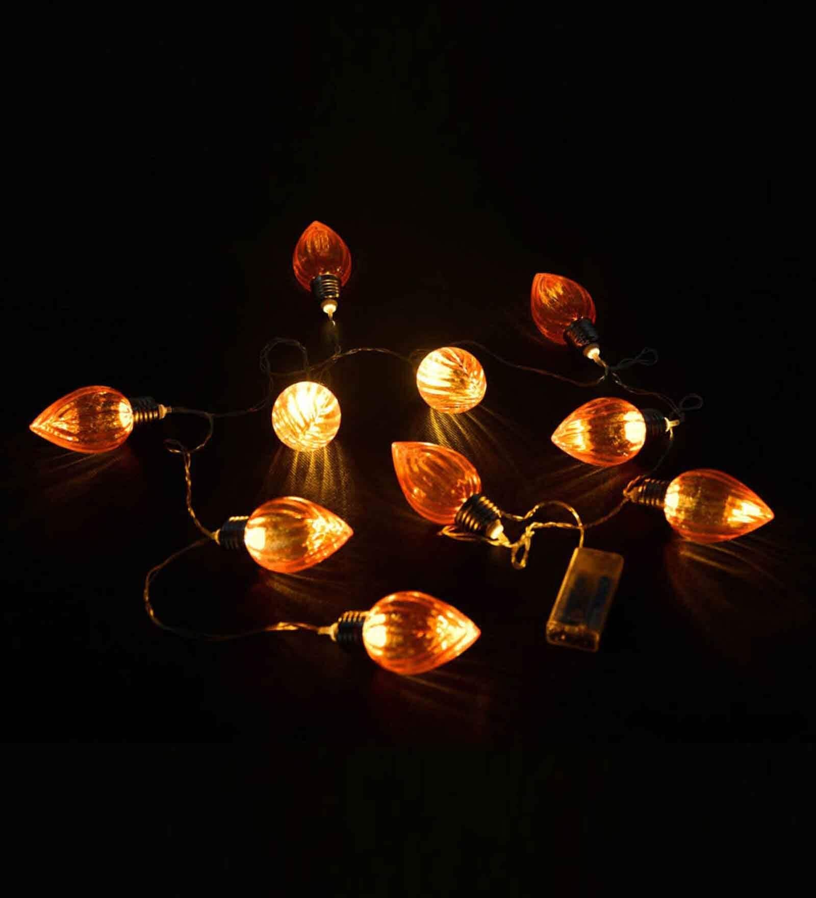Orange Pointed Bulb LED String Light