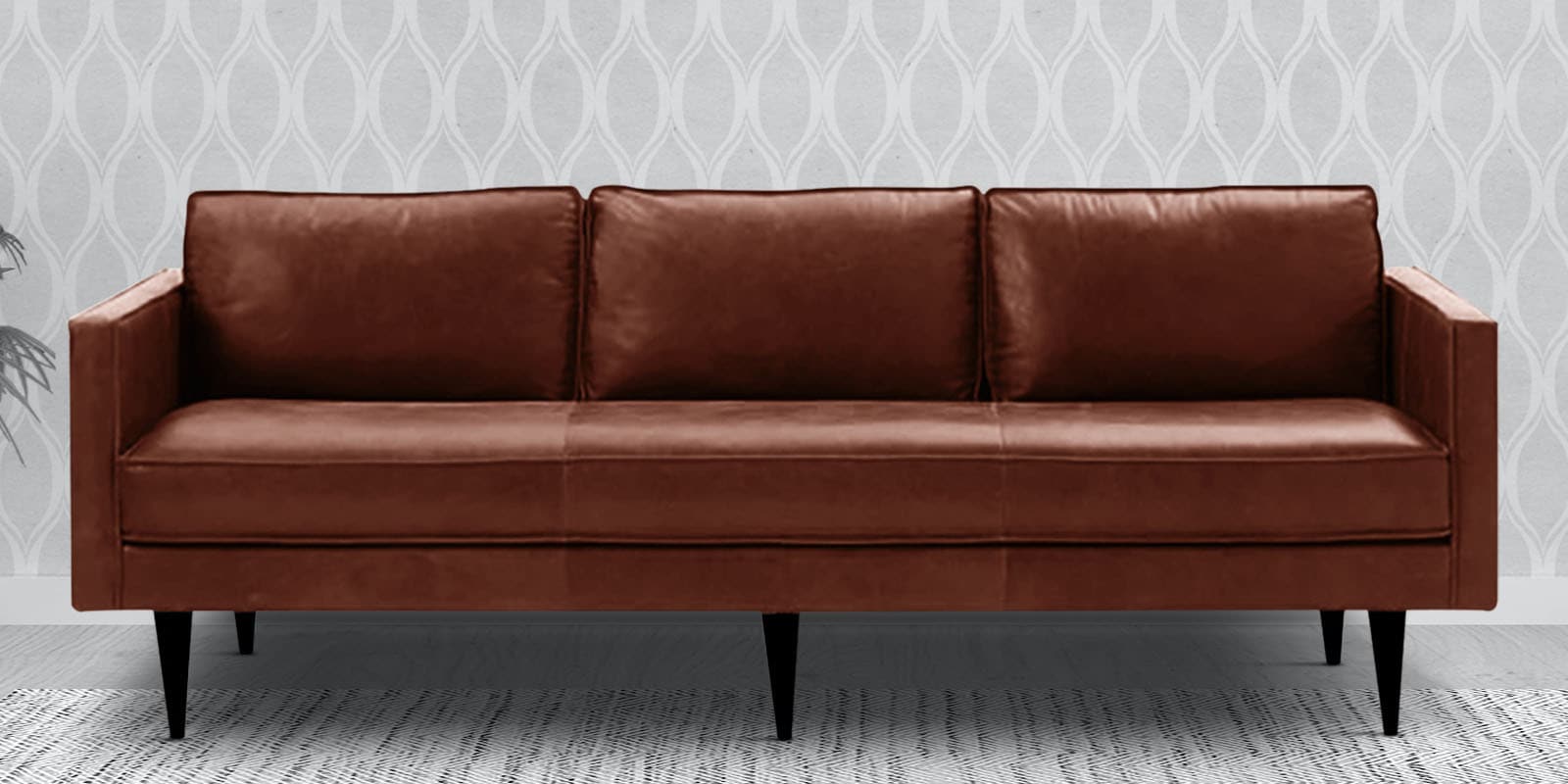 Cameroom Leatherette 3 Seater Sofa in Lama Brown Colour