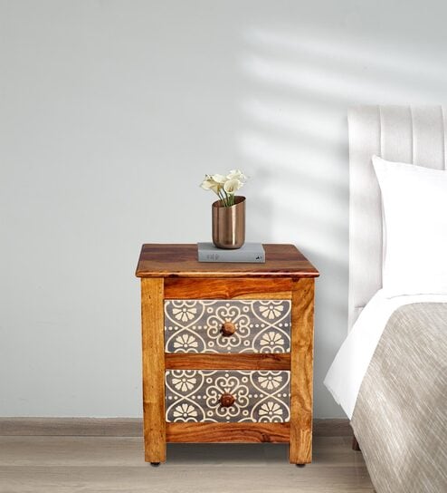 Buy Sencillo Sheesham Wood Lhs Bedside Table In Provincial Teak Finish With  Drawers at 13% OFF by Woodsworth from Pepperfry