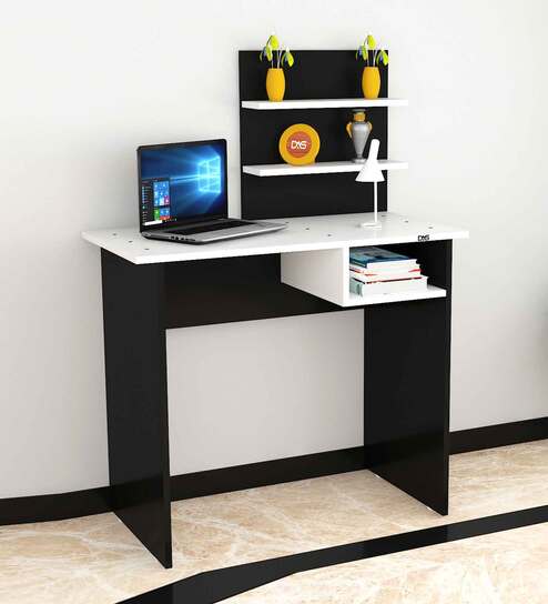 Felipe Writing Table in Black & Frosty White Finish