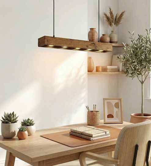 Felix 24 Brown Wooden LED Hanging Lamp