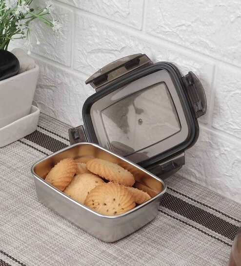 Femora Stainless Steel Container Multipurpose Lunch Box Set for Office, Maroon, Rectangle-350ml(2 pcs), Rectangle-550ml(1 pcs), Water Bottle-750ml(1 pcs)