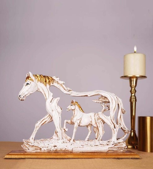 Feng Shui Galloping Horse Resin Animal Figurine by The Artment