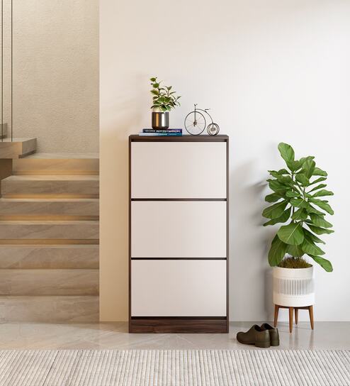 Fernando Shoe Cabinet In Walnut Brown Colour