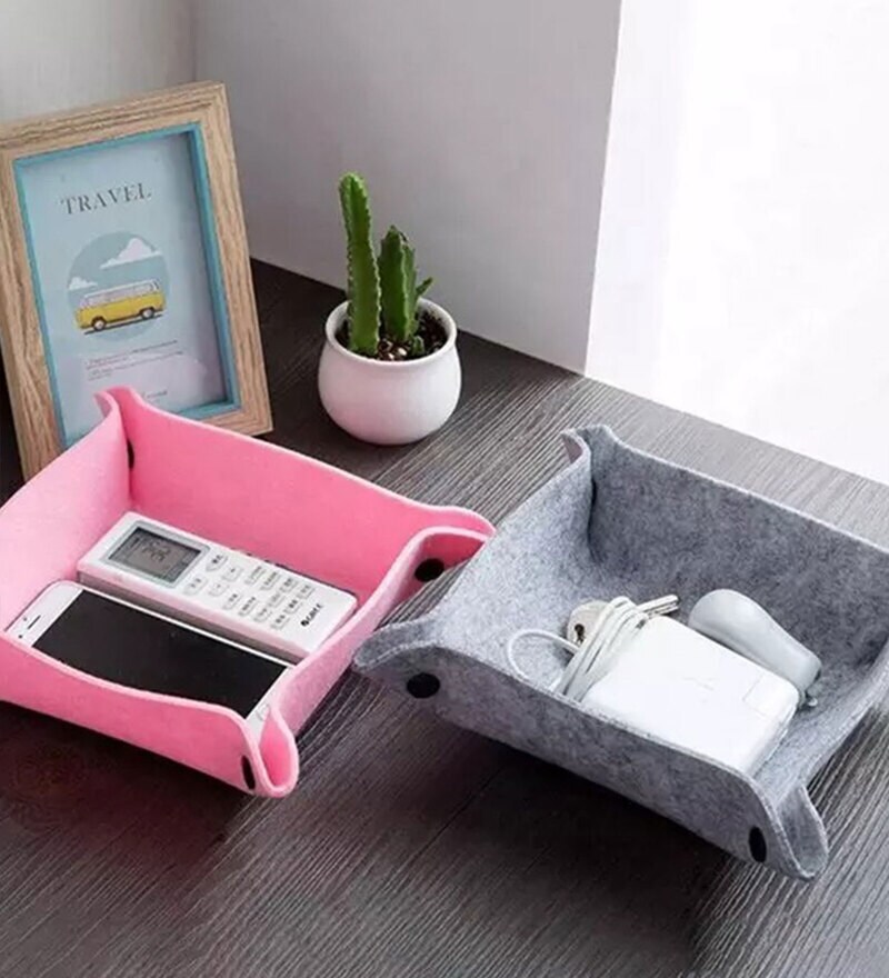 Buy Felt Collapsible Desktop Storage Tray By Market 99 Online Desk Organizers Table