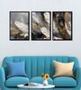 Feather Multicolour Canvas & MDF (Set of 3) Framed Art Panels