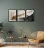 Feather Multicolour Canvas & MDF (Set of 3) Framed Art Panels