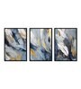 Feather Multicolour Canvas & MDF (Set of 3) Framed Art Panels