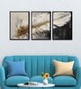 Feather Multicolour Canvas & MDF (Set of 3) Framed Art Panels