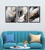 Feather Multicolour Canvas & MDF (Set of 3) Framed Art Panels