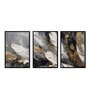 Feather Multicolour Canvas & MDF (Set of 3) Framed Art Panels