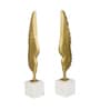 Aluminium Gold Feather Shape Decor