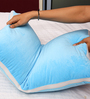Feather Touch Microfibre Pillow (26x16) in Blue Colour (Set of 2)