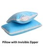 Feather Touch Microfibre Pillow (26x16) in Blue Colour (Set of 2)