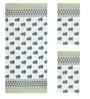 Feather White Madhuban Floral Waffle Cotton 250 GSM Bath & Hand Towel Set