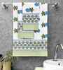 Feather White Madhuban Floral Waffle Cotton 250 GSM Bath & Hand Towel Set
