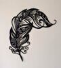 Iron Peocock Feather Wall Art In Black