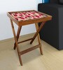 Feathers Tray End Table in Brown Colour