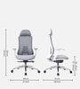Fedo Breathable Mesh  Ergonomic Chair In Grey Colour