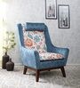 Felipe Wing Chair in Blue and Floral Colour