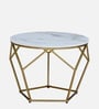Felix Metal Coffee Table In Golden Base With Porcelain Top