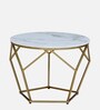 Felix Metal Coffee Table In Golden Base With Porcelain Top