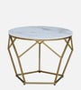 Felix Metal Coffee Table In Golden Base With Porcelain Top