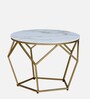 Felix Metal Coffee Table In Golden Base With Porcelain Top