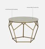 Felix Metal Coffee Table In Golden Base With Travertine Top