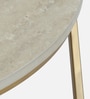 Felix Metal Coffee Table In Golden Base With Travertine Top