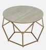 Felix Metal Coffee Table In Golden Base With Travertine Top