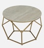 Felix Metal Coffee Table In Golden Base With Travertine Top