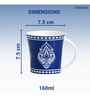 Blue 160 ml Ceramic Block Print (Set of 4) Tea Cup Set