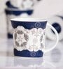 Blue & White 160 ml Ceramic Handcrafted Design (Set of 4) Tea Cup Set