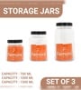 Transparent (700ml, 1000ml, 1500ml) Glass 3 Pcs Kitchen Storage with  Free Replacement of Lids