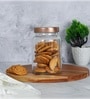 Transparent 1000ml Glass (Set Of 6) Kitchen Storage with Gold Lid (Free Replacement of Lids)