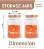 Transparent 1000ml Glass (Set Of 6) Kitchen Storage with Gold Lid (Free Replacement of Lids)