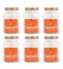 Transparent 1000ml Glass (Set Of 6) Kitchen Storage with Gold Lid (Free Replacement of Lids)