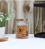 Transparent 1000ml Glass (Set Of 6) Kitchen Storage with Gold Lid (Free Replacement of Lids)