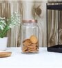 Transparent 1500ml Glass (Set Of 4) Kitchen Storage with Gold Lid (Free Replacement of Lids)