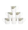 White 160 ml Ceramic Handmade Peacock (Set of 4) Tea Cup Set