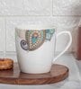 White 160 ml Ceramic Handmade Peacock (Set of 4) Tea Cup Set