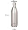 Everest Silver 1 Litre Stainless Steel Water Bottle