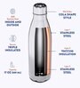 Everest Silver 1 Litre Stainless Steel Water Bottle