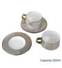 205 ML White Bone China Cups & Saucers Set of 6