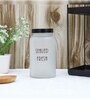 Frosted 1500ml Glass (Set Of 2) Kitchen Storage with Black Lid (Free Replacement of Lids)