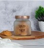 Frosted 700ml Glass (Set Of 4) Kitchen Storage with Gold Lid (Free Replacement of Lids)