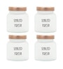 Frosted 700ml Glass (Set Of 4) Kitchen Storage with Gold Lid (Free Replacement of Lids)