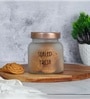 Frosted 700ml Glass (Set Of 6) Kitchen Storage with Gold Lid (Free Replacement of Lids)