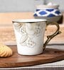 White & Gold 160 ml Ceramic (Set of 4) Tea Cup Set